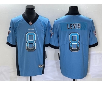 Men's Tennessee Titans #8 Will Levis Blue Drift Fashion Color Rush Limited Stitched Jersey