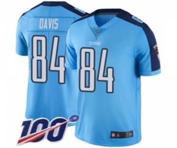 Men's Tennessee Titans #84 Corey Davis Limited Light Blue Rush Vapor Untouchable 100th Season Football Jersey