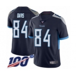 Men's Tennessee Titans #84 Corey Davis Navy Blue Team Color Vapor Untouchable Limited Player 100th Season Football Jersey