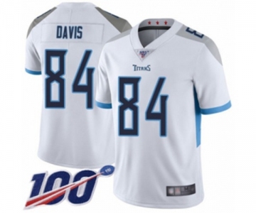 Men's Tennessee Titans #84 Corey Davis White Vapor Untouchable Limited Player 100th Season Football Jersey