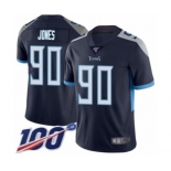 Men's Tennessee Titans #90 DaQuan Jones Navy Blue Team Color Vapor Untouchable Limited Player 100th Season Football Jersey