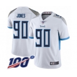 Men's Tennessee Titans #90 DaQuan Jones White Vapor Untouchable Limited Player 100th Season Football Jersey