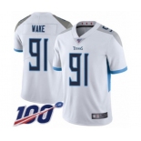 Men's Tennessee Titans #91 Cameron Wake White Vapor Untouchable Limited Player 100th Season Football Jersey