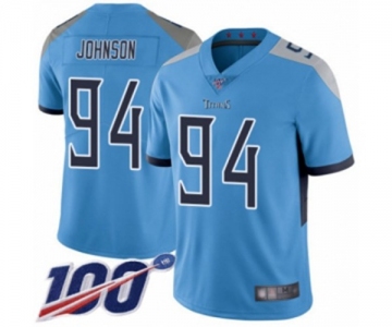 Men's Tennessee Titans #94 Austin Johnson Light Blue Alternate Vapor Untouchable Limited Player 100th Season Football Jersey