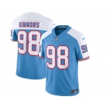 Men's Tennessee Titans #98 Jeffery Simmons Blue White 2023 F.U.S.E. Vapor Limited Throwback Football Stitched Jersey