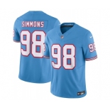 Men's Tennessee Titans #98 Jeffery Simmons Light Blue 2023 F.U.S.E. Vapor Limited Throwback Stitched Football Jersey