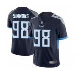 Men's Tennessee Titans #98 Jeffery Simmons Navy Vapor Untouchable Limited Stitched Jersey