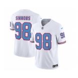 Men's Tennessee Titans #98 Jeffery Simmons White 2023 F.U.S.E. Vapor Limited Throwback Football Stitched Jersey