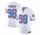 Men's Tennessee Titans #98 Jeffery Simmons White 2023 F.U.S.E. Vapor Limited Throwback Football Stitched Jersey