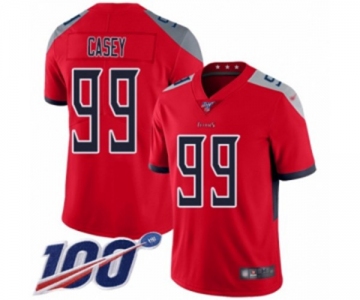 Men's Tennessee Titans #99 Jurrell Casey Limited Red Inverted Legend 100th Season Football Jersey