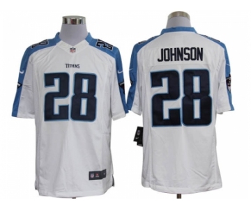 Nike NFL Tennessee Titans #28 Chris Johnson White Jerseys[Limited]