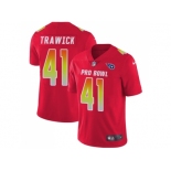 Nike Tennessee Titans #41 Brynden Trawick Red Men Stitched NFL Limited AFC 2018 Pro Bowl Jersey