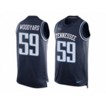 Nike Tennessee Titans #59 Wesley Woodyard Navy Blue Alternate Men's Stitched NFL Limited Tank Top Jersey