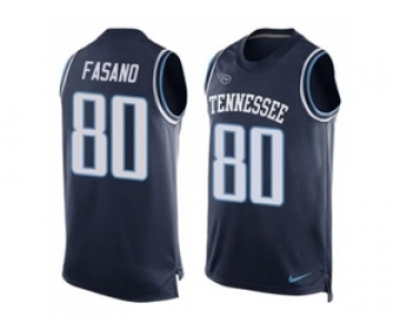 Nike Tennessee Titans #80 Anthony Fasano Navy Blue Alternate Men's Stitched NFL Limited Tank Top Jersey