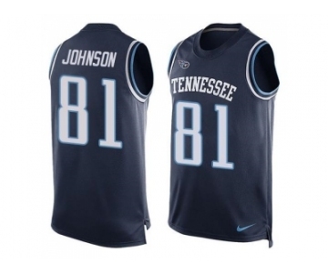 Nike Tennessee Titans #81 Andre Johnson Navy Blue Alternate Men's Stitched NFL Limited Tank Top Jersey