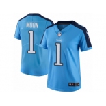 Women Nike Tennessee Titans #1 Warren Moon Limited Light Blue Rush Vapor Untouchable NFL Jersey