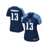 Women Nike Tennessee Titans #13 Kendall Wright Navy Blue Jerseys