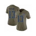 Women Nike Tennessee Titans #13 Taywan Taylor Limited Olive 2017 Salute to Service NFL Jersey