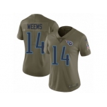 Women Nike Tennessee Titans #14 Eric Weems Limited Olive 2017 Salute to Service NFL Jersey