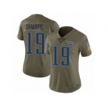 Women Nike Tennessee Titans #19 Tajae Sharpe Limited Olive 2017 Salute to Service NFL Jersey