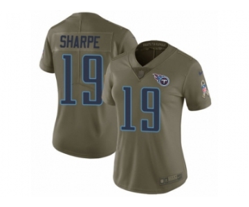 Women Nike Tennessee Titans #19 Tajae Sharpe Limited Olive 2017 Salute to Service NFL Jersey