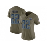 Women Nike Tennessee Titans #22 Derrick Henry Olive Stitched NFL Limited 2017 Salute to Service Jersey