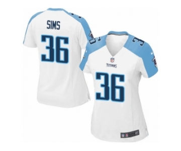 Women Nike Tennessee Titans #36 LeShaun Sims Game White NFL Jersey