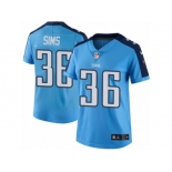 Women Nike Tennessee Titans #36 LeShaun Sims Light Blue Team Color Vapor Untouchable Limited Player NFL Jersey