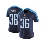 Women Nike Tennessee Titans #36 LeShaun Sims Navy Blue Alternate Vapor Untouchable Limited Player NFL Jersey