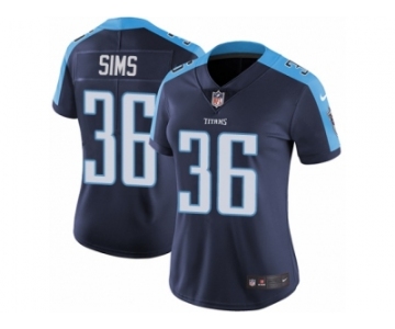 Women Nike Tennessee Titans #36 LeShaun Sims Navy Blue Alternate Vapor Untouchable Limited Player NFL Jersey