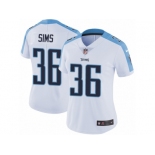 Women Nike Tennessee Titans #36 LeShaun Sims White Vapor Untouchable Limited Player NFL Jersey