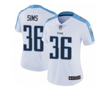 Women Nike Tennessee Titans #36 LeShaun Sims White Vapor Untouchable Limited Player NFL Jersey