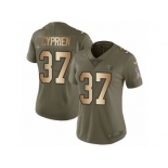 Women Nike Tennessee Titans #37 Johnathan Cyprien Limited Olive Gold 2017 Salute to Service NFL Jersey