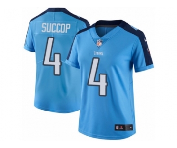 Women Nike Tennessee Titans #4 Ryan Succop Limited Light Blue Rush Vapor Untouchable NFL Jersey