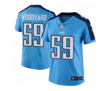 Women Nike Tennessee Titans #59 Wesley Woodyard Limited Light Blue Rush Vapor Untouchable NFL Jersey