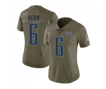 Women Nike Tennessee Titans #6 Brett Kern Olive Stitched NFL Limited 2017 Salute to Service Jersey