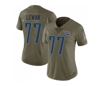 Women Nike Tennessee Titans #77 Taylor Lewan Olive Stitched NFL Limited 2017 Salute to Service Jersey