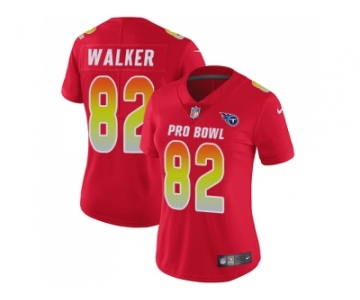 Women Nike Tennessee Titans #82 Delanie Walker Red Stitched NFL Limited AFC 2018 Pro Bowl Jersey