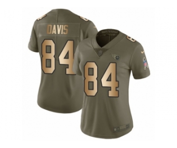 Women Nike Tennessee Titans #84 Corey Davis Limited Olive Gold 2017 Salute to Service NFL Jersey