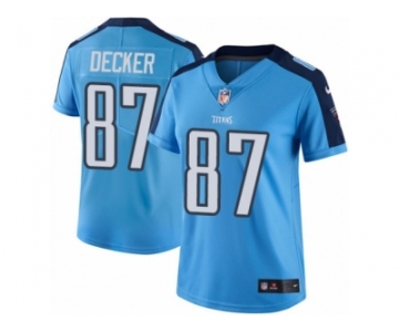 Women Nike Tennessee Titans #87 Eric Decker Limited Light Blue Rush Vapor Untouchable NFL Jersey