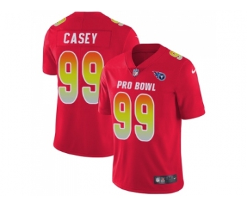 Women Nike Tennessee Titans #99 Jurrell Casey Red Stitched NFL Limited AFC 2018 Pro Bowl Jersey