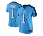 Women's Nike Tennessee Titans #1 Warren Moon Light Blue Stitched NFL Limited Rush Jersey