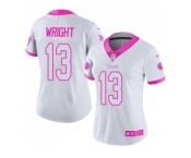 Women's Nike Tennessee Titans #13 Kendall Wright White Pink Stitched NFL Limited Rush Fashion Jersey