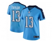 Women's Nike Tennessee Titans #13 Taywan Taylor Limited Light Blue Rush NFL Jersey