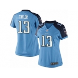 Women's Nike Tennessee Titans #13 Taywan Taylor Limited Light Blue Team Color NFL Jersey