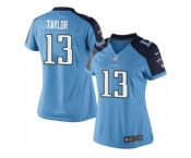 Women's Nike Tennessee Titans #13 Taywan Taylor Limited Light Blue Team Color NFL Jersey