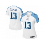 Women's Nike Tennessee Titans #13 Taywan Taylor Limited White NFL Jersey