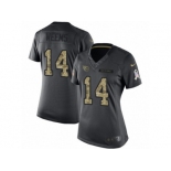 Women's Nike Tennessee Titans #14 Eric Weems Limited Black 2016 Salute to Service NFL Jersey