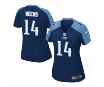 Women's Nike Tennessee Titans #14 Eric Weems Limited Navy Blue Alternate NFL Jersey