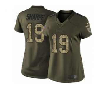 Women's Nike Tennessee Titans #19 Tajae Sharpe Limited Green Salute to Service NFL Jersey